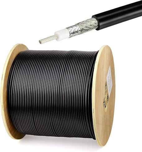 Superbat RG8X Coaxial Cable 100 ft Low Loss RG 8X 50 Ohm Coax Cable for CB Antenna Cable Cell Booster Lora Antenna Extension Cable Black in Saudi Arabia