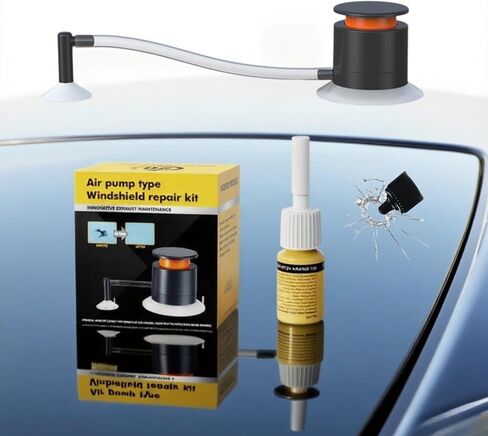 Car Windshield Crack Repair Kit with Vacuum Suction-Long-Lasting,Invisible Windshield Repair Kit for Chips and Cracks on SUVs,Trucks,Windows!Easy to Stop Crack Spreading in 20 Mins! (Round Repair) in Saudi Arabia