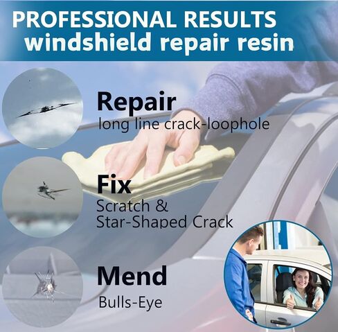 Car Windshield Crack Repair Kit with Vacuum Suction-Long-Lasting,Invisible Windshield Repair Kit for Chips and Cracks on SUVs,Trucks,Windows!Easy to Stop Crack Spreading in 20 Mins! (Round Repair) in Saudi Arabia