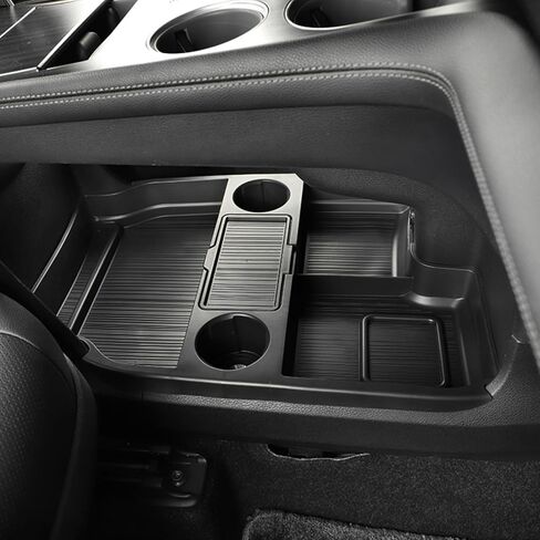 Compatible with 2025 Toyota Sienna Center Console Organizer with Cup Holder, Lower Storage Box Accessories (TPE Material with Original car Wood Grain (Compatible with 2021-2025 Toyota Sienna), Black) in Kuwait