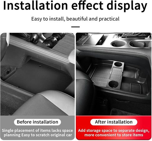 Compatible with 2025 Toyota Sienna Center Console Organizer with Cup Holder, Lower Storage Box Accessories (TPE Material with Original car Wood Grain (Compatible with 2021-2025 Toyota Sienna), Black) in Kuwait