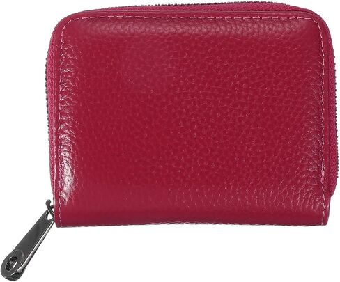 uxcell Leather Credit Card Holder, 14 Slots Small Accordion Zipper Wallet for Women and Men RFID Blocking Secure Organizer with Zipper, MultiFunctional Wallet for ID & Cards (Rose) in Saudi Arabia