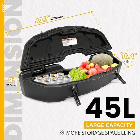 KUAFU 45L Rear Storage Cargo Bed Box Compatible with Can-Am Maverick X3 /X3 Max 2013-2021 /Outlander 2013+/Renegade 2013+ Replacement for 715003879 Trunk Rack Box in Saudi Arabia