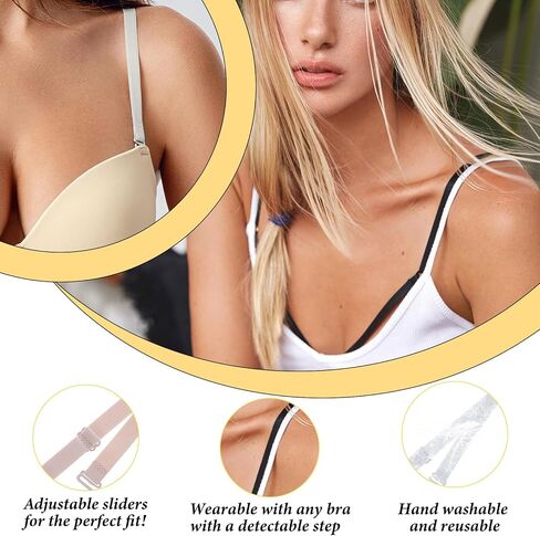 3 أزواج أبيض سوداء أشرطة سوداء قابلة للضبط أحزمة استبدال حزام الكتف Bra No Slipping Lingerie Lingerie Rovrap القابلة للإزالة للنساء (أبيض ، أسود ، بيج ، عرض 15 ملم) in Saudi Arabia