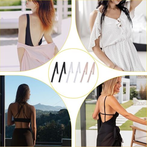 3 أزواج أبيض سوداء أشرطة سوداء قابلة للضبط أحزمة استبدال حزام الكتف Bra No Slipping Lingerie Lingerie Rovrap القابلة للإزالة للنساء (أبيض ، أسود ، بيج ، عرض 15 ملم) in Saudi Arabia