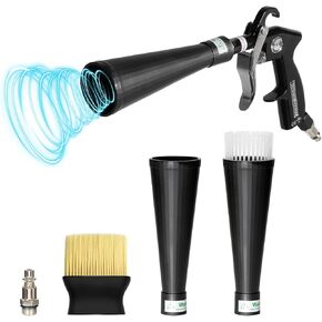 بندقية تنظيف السيارات عالية الضغط مع فوهتين وفرشاة ، مسدس ضربة الهواء للتفاصيل الداخلية ، أداة التنظيف الجاف لإزالة الغبار ، تعمل مع ضاغط الهواء فقط (لا حاجة إلى ماء) in Kuwait