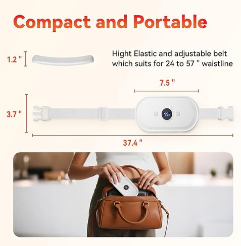 Portable Heating Pad for Period Cramps Relief Vibrating Menstrual Heating Belt for Women, Fast Heat with 7 Heat Levels and 7 Modes for Menstrual, Pain Relief for Back & Stomach - Pink in Saudi Arabia
