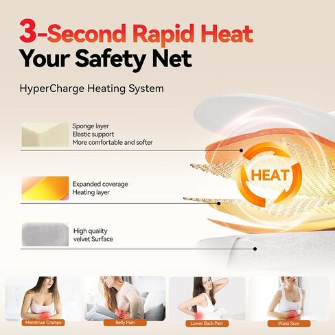 Portable Heating Pad for Period Cramps Relief Vibrating Menstrual Heating Belt for Women, Fast Heat with 7 Heat Levels and 7 Modes for Menstrual, Pain Relief for Back & Stomach - Pink in Saudi Arabia