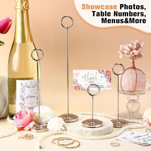 20 Pcs Table Number Holders 4/6/8/10 Inch Place Card Holder Stands Wire Photo Clips Metal Table Card Stands for Centerpieces, Photos, Food Signs, Birthdays, Weddings(Black) in Saudi Arabia