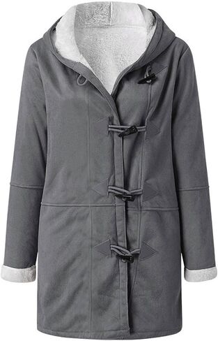 Sherpa Jacket for Women 2025 Winter Warm Coat Fleece Lined Coat Mid Length Winter Jacket Plus Size Sherpa Outwear in Kuwait