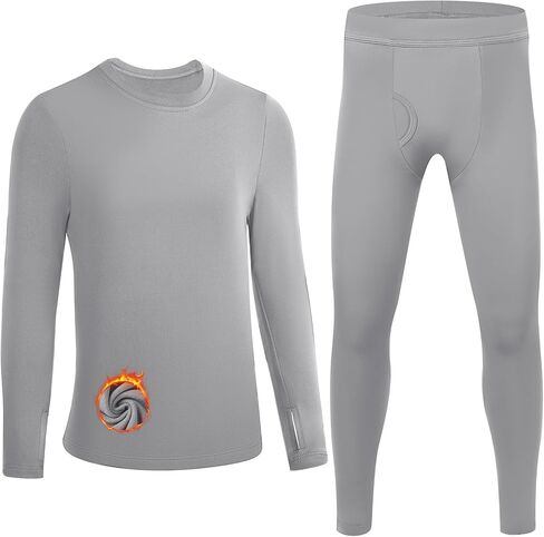 Boys Thermal Underwear Set, Kids Thermals Top and Bottom Set, Soft Fleece Lined Long Johns Base Layer for Skiing in Kuwait