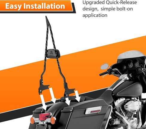 Mofun 31 "Hight Twisted Sissy Bar Prastenger Budgerest متوافق مع Harley Touring Road Road Glide Electra Glide 2009-2025 ، Gloss Black in Saudi Arabia
