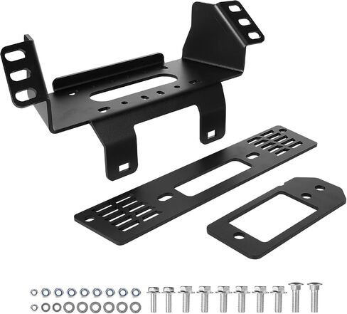 VEVOR Winch Mount, Winch Capacity of 2000-3600 lbs, Trailer Hitch Winch Mount for Select Polaris Ranger Models (2010-2021), 3 Mounting Hole Design, Powder Coated Steel, Fit for Muddy Road Rescue in Saudi Arabia