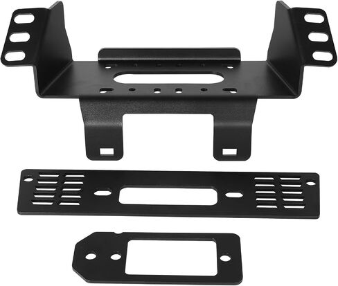 VEVOR Winch Mount, Winch Capacity of 2000-3600 lbs, Trailer Hitch Winch Mount for Select Polaris Ranger Models (2010-2021), 3 Mounting Hole Design, Powder Coated Steel, Fit for Muddy Road Rescue in Saudi Arabia