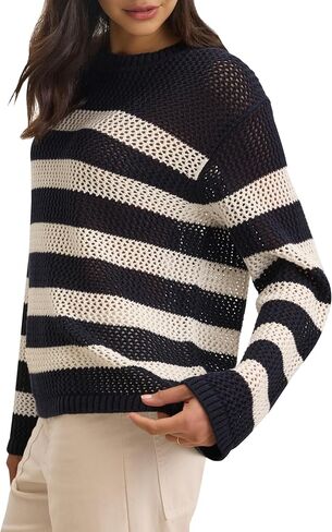 Velvet by Graham & Spencer Women's Kanan Cotton Cashmere Mesh Sweater in Saudi Arabia
