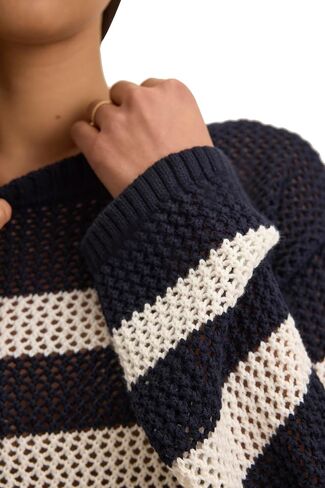 Velvet by Graham & Spencer Women's Kanan Cotton Cashmere Mesh Sweater in Saudi Arabia