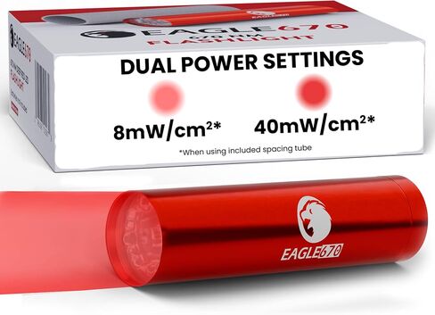 V4.0 670 نانومتر ضوء أحمر عميق 8 ميجاوات/سم 2 | USA LAB التحقق من مصباح يدوي 670NM (670 نانومتر LED) ث/أنبوب تباعد السيليكون | سهل على العيون - لا ضوء أزرق in Saudi Arabia