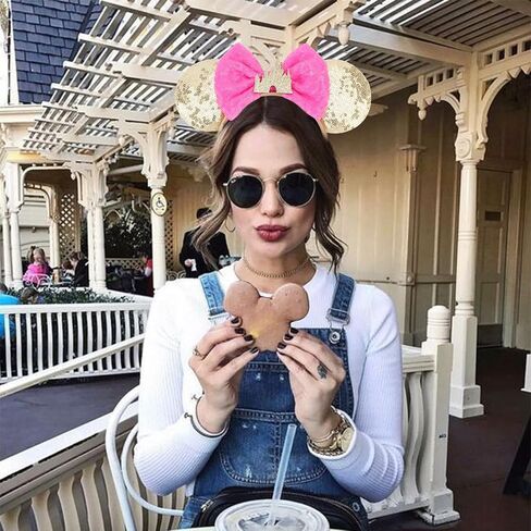DRESHOW Minnie Ears Headbands Mouse Ears Sequin Bow Headbands Elastic Adjustable Headband Glitter Party Decoration Cosplay Costume for Women Girls in Saudi Arabia