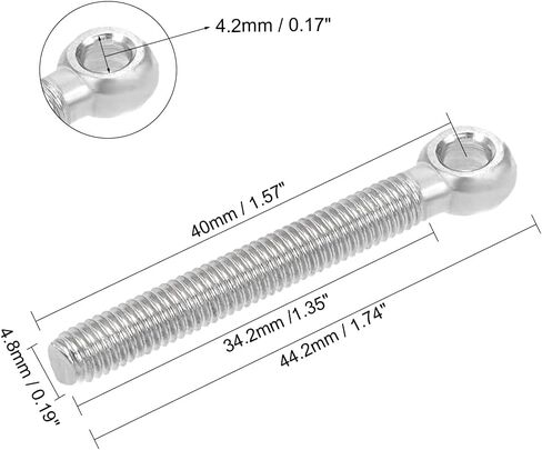 Uxcell M12 x 70mm 304 آلة الفولاذ المقاوم للصدأ الكتف رفع مسمار بعروة تزوير 4 قطعة in Saudi Arabia