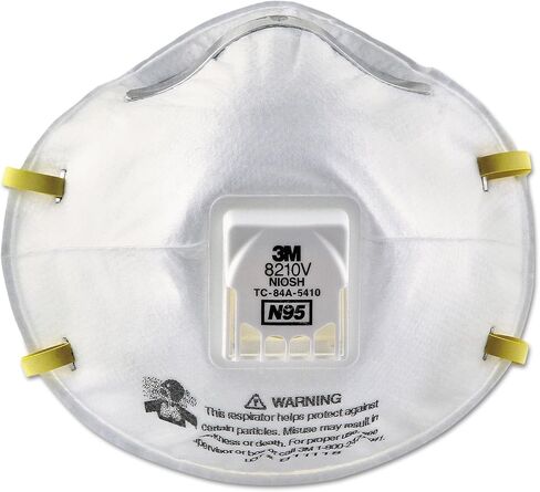 جهاز تنفس دقائقي 3M 8210V مع صمام تدفق بارد، طحن، سنفرة، نشر، كنس، أعمال النجارة، غبار، 10/صندوق in Saudi Arabia