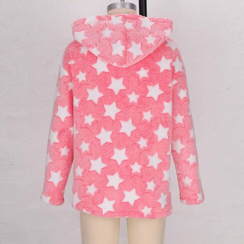 Girls Fuzzy Fleece Hoodie Warm Cute Sweatshirts Cozy Sherpa Pullover Hoodies with Pockets Furry Fall Winter Clothes in Saudi Arabia