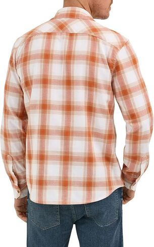 Wrangler Men's Slim Fit Long Sleeve Woven Twill Shirt with Sunglasses Cleaner in Kuwait
