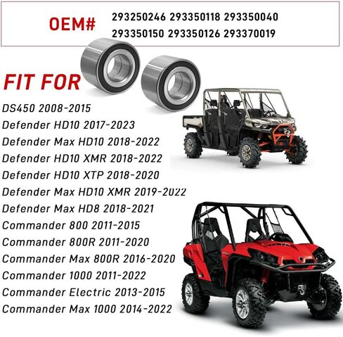 Front/Rear Heavy Duty Wheel Bearing Kit Compatible with Can Am Outlander Renegade 330 400 450 500 570 650 800 850 1000 Bombardier Outlander 330 400 Quest Traxter 500 650 in Saudi Arabia