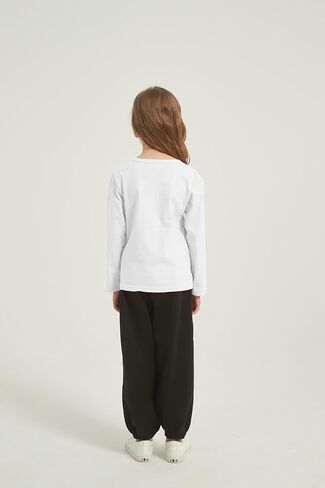 4 Pack Girls Long Sleeve Shirts Kids Cotton Basic Tees Crewneck Fall Tops for Toddler Girls（2T-14Years） in Kuwait