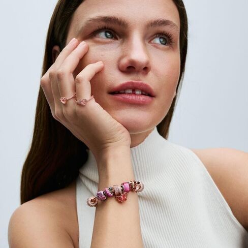 PANDORA Moments Pink & Yellow Murano Glass Butterfly Dangle Charm - 14k Rose Gold-Plated Charm with Cubic Zirconia & Murano Glass - Gift for Her - Includes Gift Box in Saudi Arabia