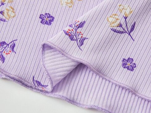 Beezizac Toddler & Little Girls Pajamas Cute Ditsy Floral/Strawberry Fruit Tee & Pants PJ Spring Set Kid Size 2T- 10 in Saudi Arabia
