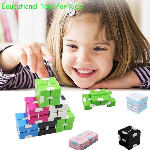 6 Pack Infinity Cube Toys, Fidget Blocks for Kids Boys Girls, Infinite Cubes Flip Cube Finger Toys for Birthday Gifts Goodie Bag Basket Stuffers Classroom Prizes Party Favors in Saudi Arabia