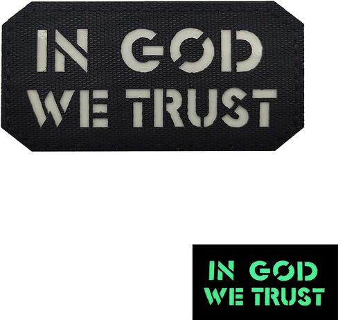 2PCS in God We Trust Patches Luminous Glow Reflective Patches Laser Cut Patch Morale Patch Hook and Loop(Black and Brown) in Saudi Arabia