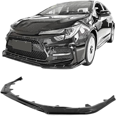 FREEMOTOR802 Front Bumper Lip Splitter Air Dam Chin Spoiler, Fits 2020-2024 Toyota Corolla SE/XSE/SE Nightshade/Hybrid SE/Hybrid XSE/Hybrid Nightshade Sedan, IKON Style Gloss Black PP 3PCS in Saudi Arabia