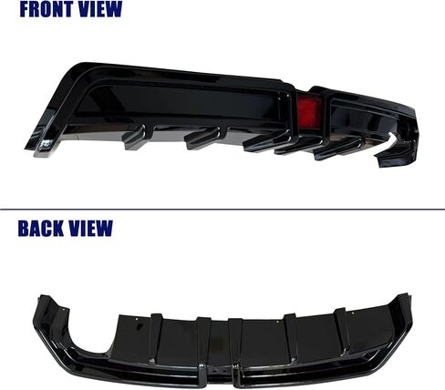 Rear Bumper Diffuser with LED Brake Light Glossy Black Replacement for 2006-2011 Honda Civic 4 Door Sedan in Saudi Arabia