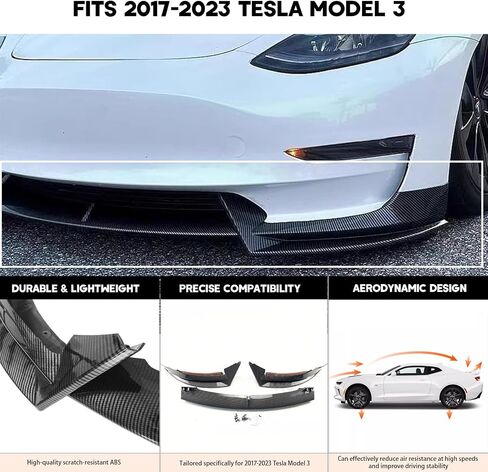 Side Skirts for 2017-2025 Tesla Model 3, Model 3 Accessories Body Kit Rocker Panel Trim Guard Carbon Fiber 4 pcs (Carbon Fiber) in Saudi Arabia