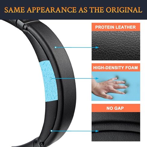 SOULWIT Ear Pads Cushions + Headband, Replacement Kit for Sony WH-1000XM3 (WH1000XM3) Over-Ear Headphones, Replacement Headstrap Pad & Earpads Repair Part - Silver in Saudi Arabia