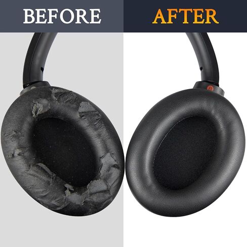 SOULWIT Ear Pads Cushions + Headband, Replacement Kit for Sony WH-1000XM3 (WH1000XM3) Over-Ear Headphones, Replacement Headstrap Pad & Earpads Repair Part - Silver in Saudi Arabia