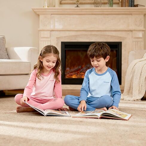 Aablexema Toddler & Kids Pajamas Set Cotton Seamless Snug fit Long Sleeve Loungewear Sleepwear 2pcs Pjs Set for Boys Girls in Kuwait