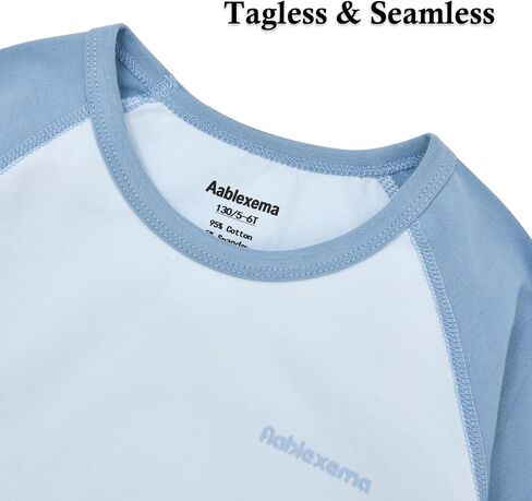 Aablexema Toddler & Kids Pajamas Set Cotton Seamless Snug fit Long Sleeve Loungewear Sleepwear 2pcs Pjs Set for Boys Girls in Kuwait