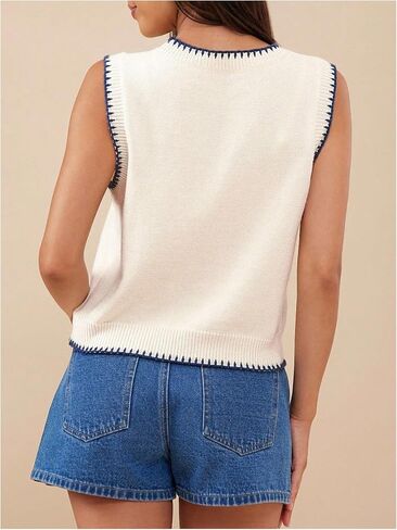 Verdusa Women's Lobster Sweater Vest Y2K Summer Lightweight Sleeveless Knit Tops Funny Shirts in Saudi Arabia