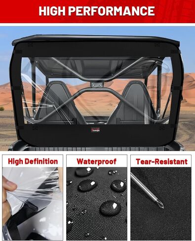 Starknightmt teryx النافذة الخلفية النافذة النافذة المقاومة للطخور المطيرة متوافقة مع 2013-2025 Kawasaki teryx 4 800 Dustproof UTV Back Windshield Dust Panel Associory in Kuwait