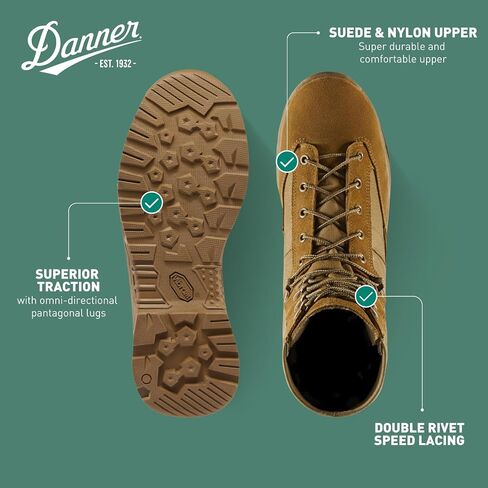 حذاء Danner العسكري والتكتيكي للرجال، Coyote، عرض 10.5 in Saudi Arabia