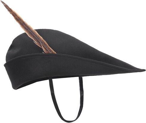 Medieval Robin Hat Bycocket Felt with Feather German Costume Accessory for Halloween Renaissance One Size Adult in Kuwait