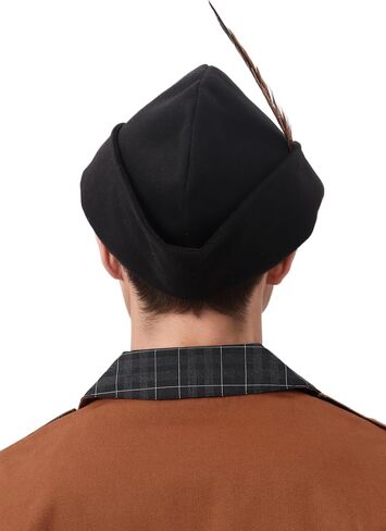 Medieval Robin Hat Bycocket Felt with Feather German Costume Accessory for Halloween Renaissance One Size Adult in Kuwait