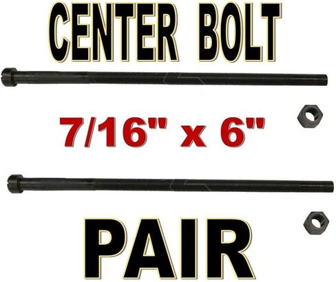 UAT Leaf Spring Center Bolt Pin - 7/16 x 6 (Pair) Fine Threaded Leaf Bolts with Nuts in Saudi Arabia