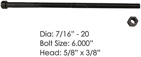 UAT Leaf Spring Center Bolt Pin - 7/16 x 6 (Pair) Fine Threaded Leaf Bolts with Nuts in Saudi Arabia