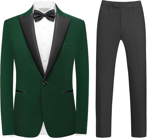 Mens Velvet Suit 2 Pieces Slim Fit Tuxedo Peak Lapel Blazer One Button Formal Jacket Pants for Wedding Prom Dinner in Saudi Arabia