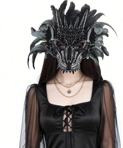 Dragon Cosplay Mask for Halloween and Carnival Half Face Dragon Mask Realistic Design Masquerade,Festivals Costume Accessory in Saudi Arabia
