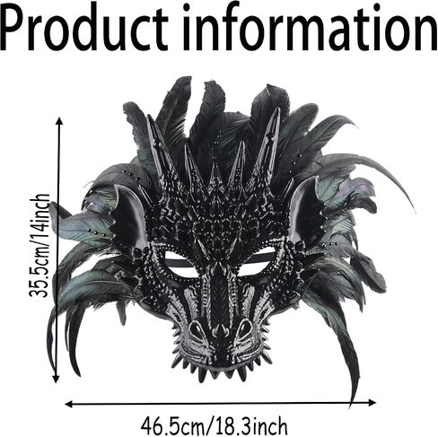 Dragon Cosplay Mask for Halloween and Carnival Half Face Dragon Mask Realistic Design Masquerade,Festivals Costume Accessory in Saudi Arabia