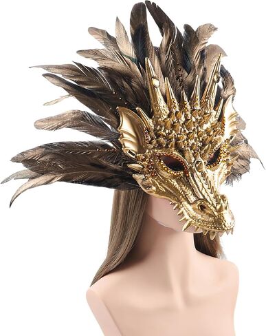 Dragon Cosplay Mask for Halloween and Carnival Half Face Dragon Mask Realistic Design Masquerade,Festivals Costume Accessory in Saudi Arabia